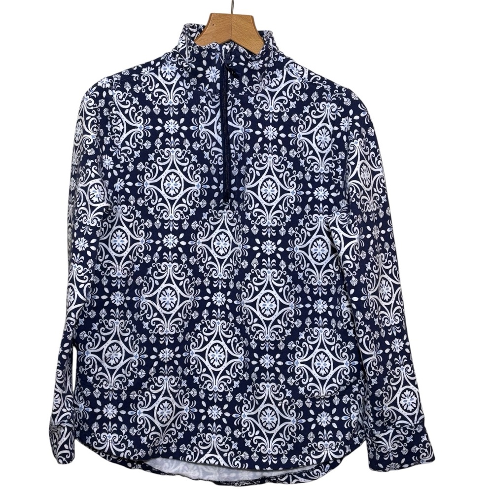Vera Bradley French Terry Pullover, 3/4 zip long sleeved with pockets. Women’s M
